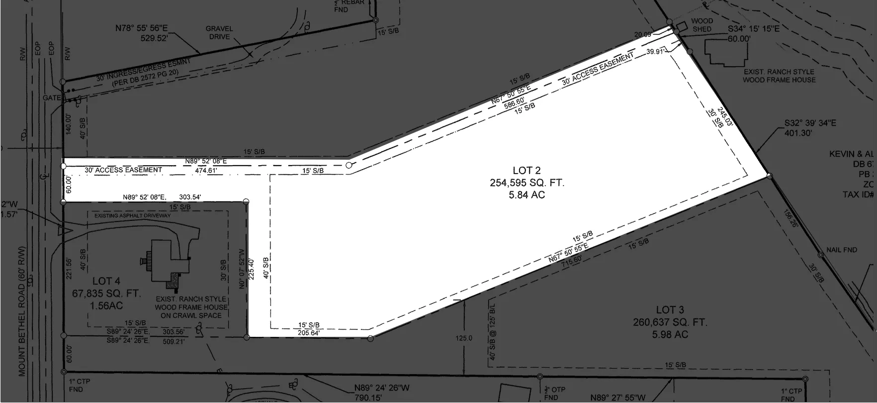 Property diagram showing lot dimensions and boundaries